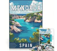 Puzzle per adulti da 1000 pezzi con l'immagine di Minorca - Spagna, giocattolo educativo, ideale per passare il tempo durante le vacanze, regalo per amici e familiari 38x52cm