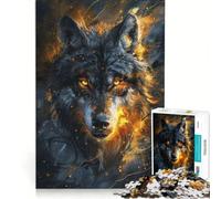 Puzzle per adulti da 1000 pezzi con l'immagine di un maestoso lupo, gioco educativo, decorazione per la casa, per rafforzare l'amore tra le coppie 38x52cm