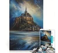 Puzzle per adulti da 1000 pezzi con l'intramontabile Mont Saint Michel gioco interattivo per divertimento in famiglia compleanni e altre occasioni 50x75cm