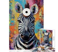 Puzzle per adulti da 1000 pezzi con lo sguardo fantasioso della zebra Puzzle fai-da-te per adulti gioco di velocità manuale interazione genitore-figlio (dimensioni 38x26cm)