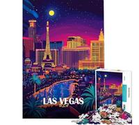 Puzzle per adulti da 1000 pezzi con lo skyline di Las Vegas di notte gioco per famiglie gioco educativo sfida regalo per donne e uomini decorazione da parete (dimensioni 50x75cm)