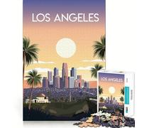 Puzzle per adulti da 1000 pezzi con lo skyline di Los Angeles,ritagli lisci,gioco creativo per la mente,divertimento per il tempo libero,regalo di Natale rilassante (50x75cm)