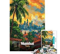 Puzzle per adulti da 1000 pezzi con lo skyline di Mumbai India ideale per rilassarsi giocare a giochi educativi e di sfida perfetto come regalo di compleanno o decorazione da parete (50x75cm)