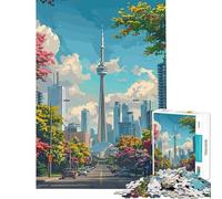 Puzzle per adulti da 1000 pezzi con lo skyline di Toronto e la CN Tower gioco educativo e stimolante ideale per rilassarsi e migliorare la memoria perfetto come regalo di compleanno (50x75cm)
