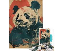 Puzzle per adulti da 1000 pezzi con l'opera d'arte del panda di Banksy che fuma Gioco educativo da 1000 pezzi con taglio di precisione sfida stimolante per tutta la famiglia (38x52cm)