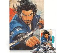 Puzzle per adulti da 1000 pezzi con l'opera d'arte graffiti del guerriero Myamoto Mushashi Gioco rilassante migliora la memoria compleanno e Natale 50x75cm