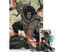 Puzzle per adulti da 1000 pezzi con l'orso leggendario,disegno ritagliato con precisione,giocattolo stimolante per la mente,gioco rilassante,regalo di Natale (38x52cm)