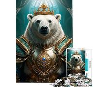 Puzzle per adulti da 1000 pezzi con l'orso polare re ideale per compleanni Natale decorazioni per la casa e giochi per famiglie dai 14 anni in su 50x75cm