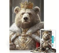 Puzzle per adulti da 1000 pezzi con l'orso re,bordo perfetto,gioco intelligente,regalo,gioco di ozio,Natale,tempo libero,arte (50x75cm)