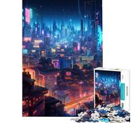 Puzzle per adulti da 1000 pezzi con luci della città puzzle per adulti giochi rilassanti difficile regalo per amici e familiari (dimensioni 38x52cm)