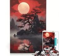 Puzzle per adulti da 1000 pezzi con luna e paesaggio giapponese gioco divertente gara di velocità manuale collezione d'artista belle arti 38x52cm