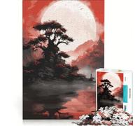 Puzzle per adulti da 1000 pezzi con luna e paesaggio giapponese gioco educativo per divertimento in famiglia collezione d'artista belle arti 38x52cm