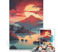 Puzzle per adulti da 1000 pezzi con luna e paesaggio giapponese gioco pratico impegnativo da completare collezione d'artista belle arti 38x52cm
