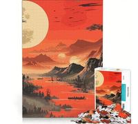 Puzzle per adulti da 1000 pezzi con luna e paesaggio giapponese gioco pratico rilassante e stimolante per la mente regalo di compleanno regalo di viaggio 50x75cm
