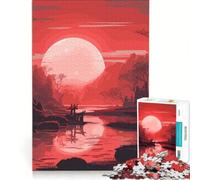 Puzzle per adulti da 1000 pezzi con luna e paesaggio giapponese gioco rilassante migliora la memoria compleanno e Natale 38x52cm