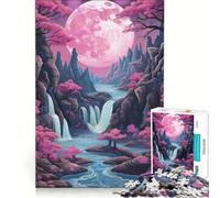 Puzzle per adulti da 1000 pezzi con luna piena al neon che sorge gioco pratico rilassante e stimolante per la mente regalo di compleanno regalo di viaggio 50x75cm