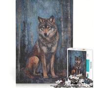 Puzzle per adulti da 1000 pezzi con lupi notturni gioco rilassante allena la mente e la mano compleanni e occasioni speciali 50x75cm