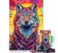 Puzzle per adulti da 1000 pezzi con lupo delle Highlands dai colori vivaci,gioco di logica,taglio di precisione,bordi lisci,regalo perfetto per riunioni di famiglia (50x75cm)