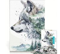 Puzzle per adulti da 1000 pezzi con lupo e natura gioco rilassante allena la mente e la manualità compleanni e altre occasioni 50x75cm