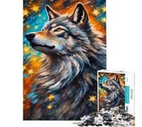 Puzzle per adulti da 1000 pezzi con lupo e stella sfida impegnativa da completare gioco divertente per tutta la famiglia adatto a partire dai 14 anni (50x75cm)