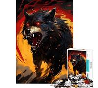 Puzzle per adulti da 1000 pezzi con lupo furioso che ringhia Gioco antistress da 1000 pezzi per il divertimento in famiglia Gioco stimolante e divertente (38x26cm)