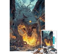 Puzzle per adulti da 1000 pezzi con lupo lupo mannaro e mostro in una città in rovina Gioco divertente per adulti perfetto come decorazione regalo di Natale o di compleanno (dimensioni 50x75cm)