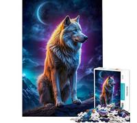 Puzzle per adulti da 1000 pezzi con lupo lupo mannaro e paesaggio Gioco di logica e analisi difficile e stimolante ideale per decorare le pareti Adatto a partire dai 14 anni (50x75cm)