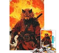 Puzzle per adulti da 1000 pezzi con lupo samurai e guerriero Gioco pratico per adulti taglio di precisione compleanno e Natale (dimensioni 50x75cm)