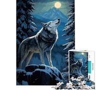Puzzle per adulti da 1000 pezzi con lupo ululante gioco impossibile sfida per l'intelligenza giocattolo avvincente regalo di compleanno per divertimento in famiglia (dimensioni 75x50cm)