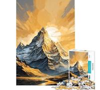 Puzzle per adulti da 1000 pezzi con maestosa montagna all'alba Gioco stimolante educativo perfetto come decorazione e regalo divertente (dimensioni 38x52cm)