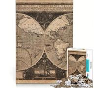 Puzzle per adulti da 1000 pezzi con mappa del mondo antico gioco rompicapo interazione genitore-figlio rafforza l'amore tra le coppie 38x26cm