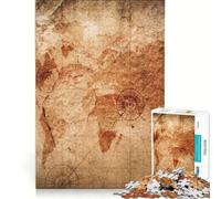 Puzzle per adulti da 1000 pezzi con mappa del mondo vintage gioco rompicapo interazione genitore-figlio rafforza l'amore tra le coppie 38x52cm