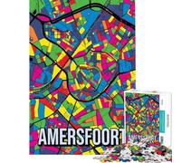 Puzzle per adulti da 1000 pezzi con mappa della città di Amersfoort Utrecht Pop Art sfida per l'intelligenza giocattolo avvincente giochi rilassanti assemblaggio di modelli ottima idea regalo