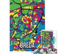 Puzzle per adulti da 1000 pezzi con mappa della città di Breda Brabante in stile Pop Art Gioco rilassante che stimola l'intelligenza e crea dipendenza Un regalo perfetto per tutta la famiglia