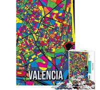 Puzzle per adulti da 1000 pezzi con mappa della città di Valencia in stile Pop Art Un gioco avvincente per coltivare la pazienza ideale per tutta la famiglia antistress e come regalo artistico
