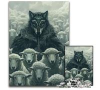 Puzzle per adulti da 1000 pezzi con maschera di lupo e capo di pecora puzzle per adulti divertimento per la serata di gioco in famiglia opere d'arte decorative fai da te 1000 pezzi (38x26 cm)