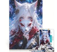 Puzzle per adulti da 1000 pezzi con maschera di volpe e volto nascosto gioco impossibile antistress compleanno e Natale 38x52cm