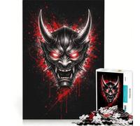 Puzzle per adulti da 1000 pezzi con maschera Oni e inchiostro di sangue, gioco impossibile, attività divertenti da fare in casa, regali di Natale e compleanno 38x26cm
