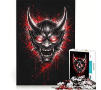 Puzzle per adulti da 1000 pezzi con maschera Oni e inchiostro di sangue, gioco interattivo, difficile e stimolante, collezione d'artista, belle arti 50x75cm