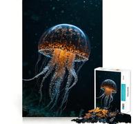 Puzzle per adulti da 1000 pezzi con meduse arancioni a pois, sfida mentale, divertimento da costruire insieme, taglio di qualità, (50x75cm)