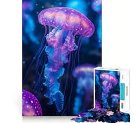 Puzzle per adulti da 1000 pezzi con meduse bioluminescenti,ritaglio preciso,giocattolo stimolante per la mente,gioco rilassante,regalo di Natale (38x26cm)
