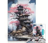 Puzzle per adulti da 1000 pezzi con mistici rifugi in un castello antistress da assemblare compleanno e Natale 38x52cm