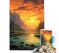 Puzzle per adulti da 1000 pezzi con montagna e tramonto Aiuta ad allenare la mente Un'opera d'arte Gioco rilassante per ragazzi dai 14 anni in su 50x75cm