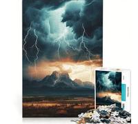 Puzzle per adulti da 1000 pezzi con montagna fulmine e tempesta giocattolo decorativo da parete per divertimento in famiglia ideale come regalo per tutta la famiglia 50x75cm