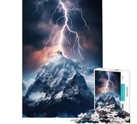 Puzzle per adulti da 1000 pezzi con montagna fulmine e tempesta Un gioco fai-da-te da 1000 pezzi un'opera d'arte un gioco stimolante e divertente per tutta la famiglia (38x52cm)