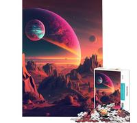 Puzzle per adulti da 1000 pezzi con montagne luna e spazio gioco intellettuale e rilassante ideale per indovinare e velocizzare le azioni Ottimo regalo per gli amanti dei giochi (dimensioni 75x50cm)
