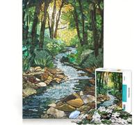 Puzzle per adulti da 1000 pezzi con mosaico raffigurante un ruscello nella foresta giocattolo educativo antistress collezione d'artista opera d'arte 50x75cm