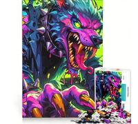 Puzzle per adulti da 1000 pezzi con mostro lupo al neon gioco educativo decorazione per la casa ideale come regalo 50x75cm