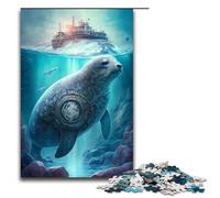 Puzzle per adulti da 1000 pezzi con motivo a foche e creature immaginarie modello da assemblare aiuta il cervello a esercitare i giocattoli avvincenti per coltivare la pazienza 75x50 cm