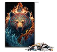 Puzzle per adulti da 1000 pezzi con motivo a orso fuoco e acqua da montare aiuta il cervello a esercitare giocattoli avvincenti per coltivare la pazienza 75x50 cm